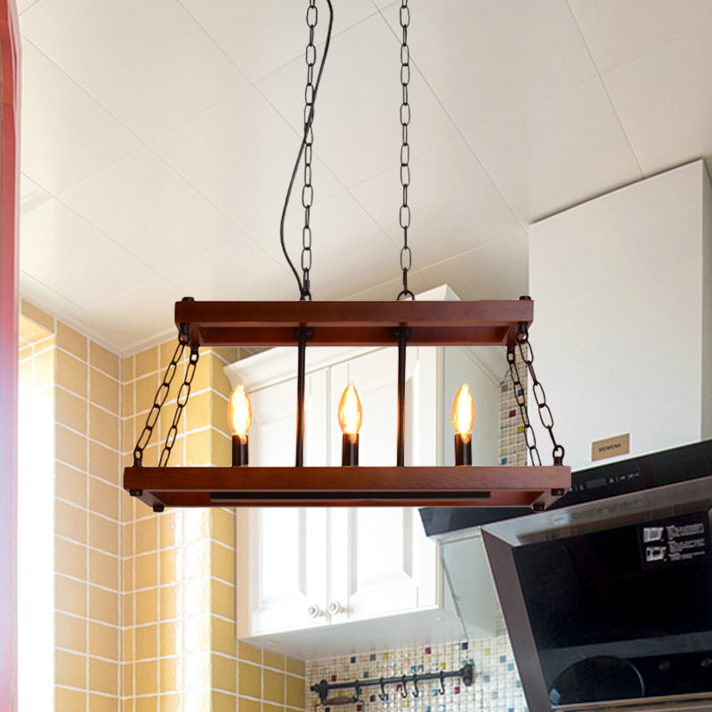 Luminaire de salle à manger vintage à 3/5 lumières en marron