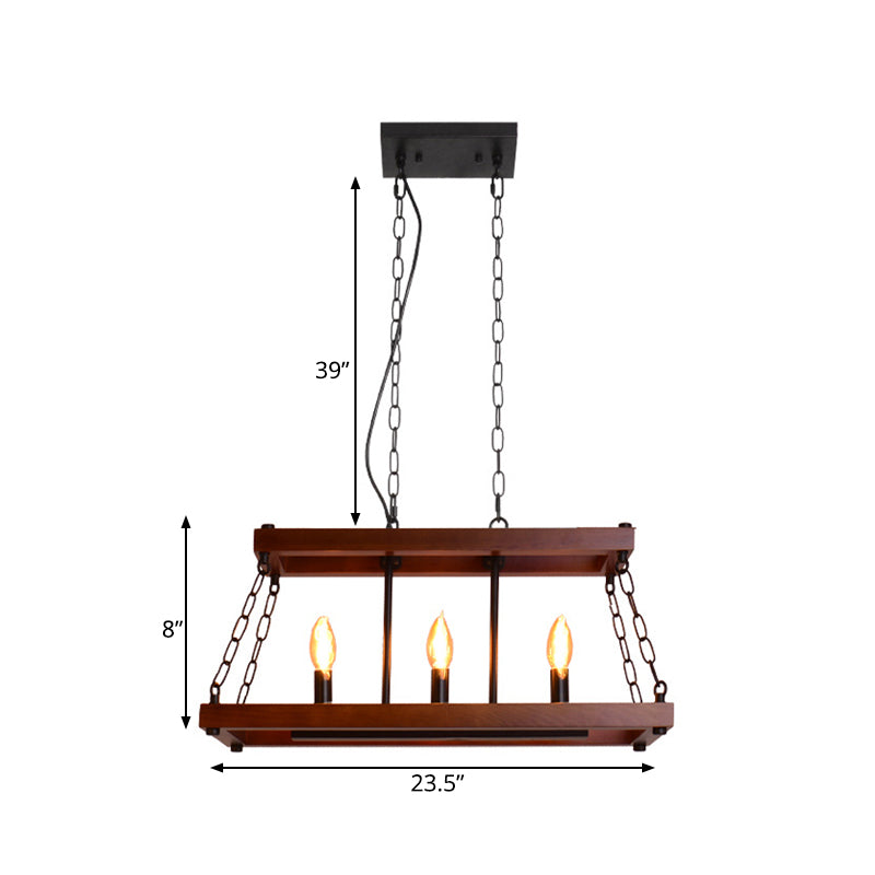 Luminaire de salle à manger vintage à 3/5 lumières en marron