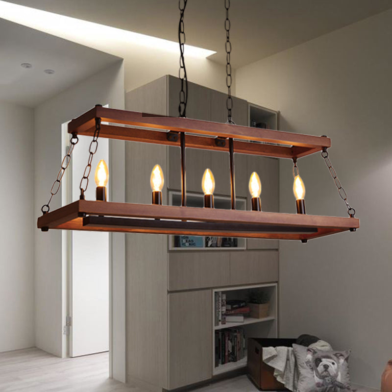 Luminaire de salle à manger vintage à 3/5 lumières en marron