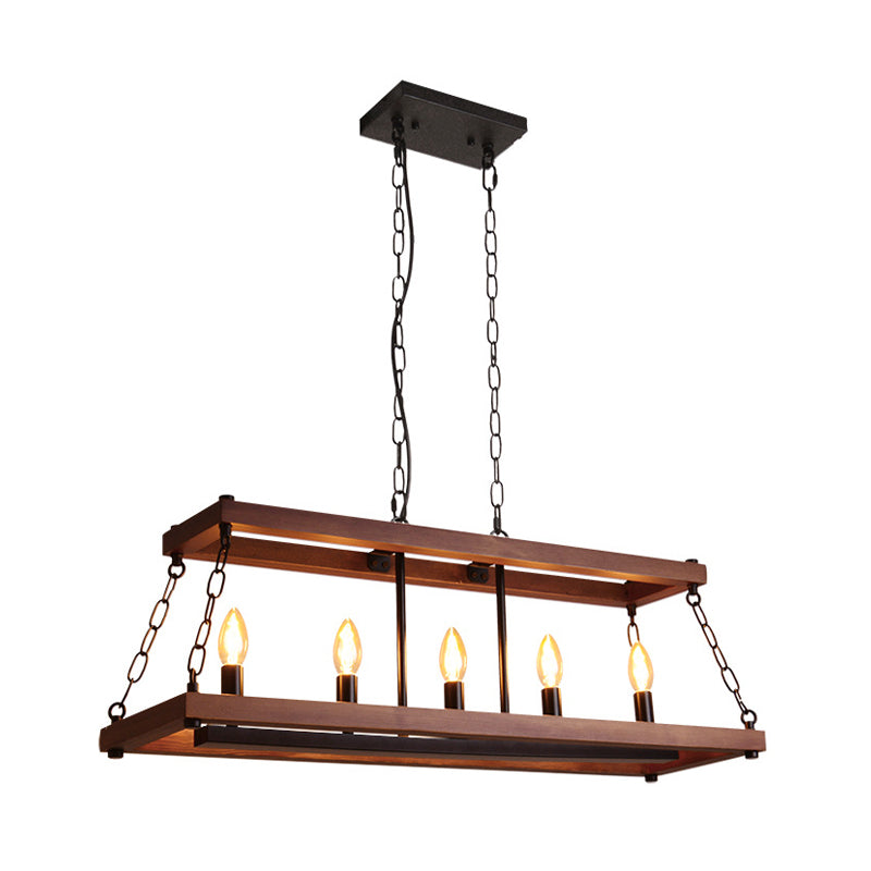 Luminaire de salle à manger vintage à 3/5 lumières en marron