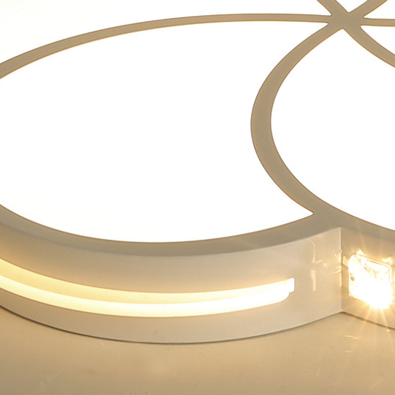 Simple Crystal Flower Flush Mount LED Bedroom Lamp - 16.5"/20.5"/24.5" W Flush Light Fixture in Warm/White/3 Color Light