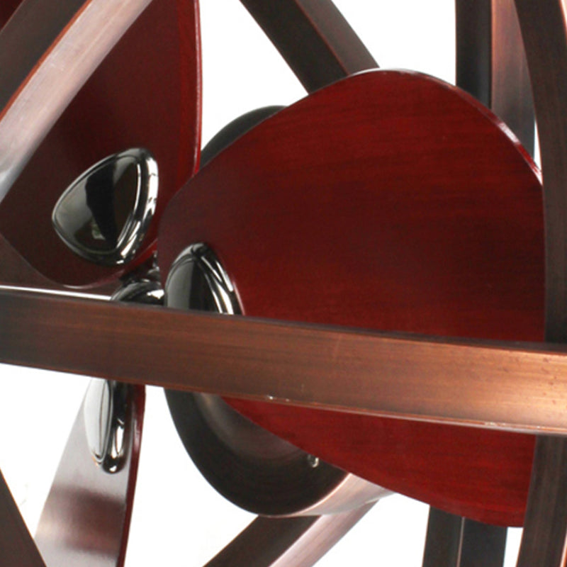 Plafonnier rétro en cuivre à montage semi-en métal - 8 têtes, design sphéroïde aplati