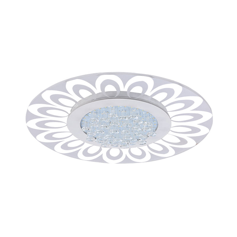 Modern Crystal LED Flush Mount Lighting in Multiple Light Options, Various Sizes Available