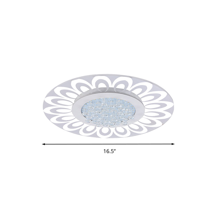 Modern Crystal LED Flush Mount Lighting in Multiple Light Options, Various Sizes Available