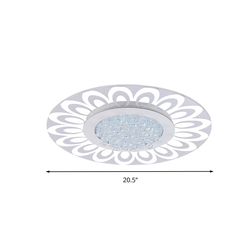 Modern Crystal LED Flush Mount Lighting in Multiple Light Options, Various Sizes Available
