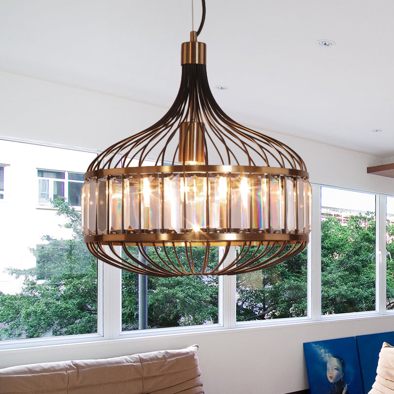 Lampe suspendue en fer à cage noire pour salon - Largeur de 12"/13"/14,5" pour une décoration traditionnelle