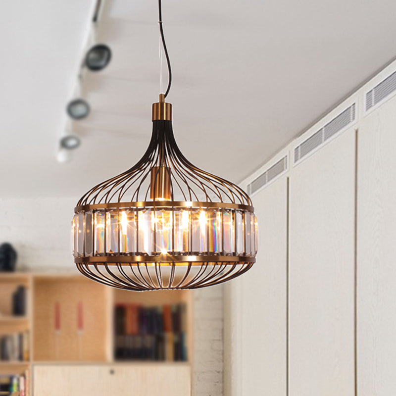 Lampe suspendue en fer à cage noire pour salon - Largeur de 12"/13"/14,5" pour une décoration traditionnelle