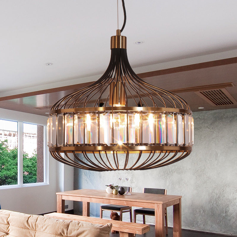 Lampe suspendue en fer à cage noire pour salon - Largeur de 12"/13"/14,5" pour une décoration traditionnelle