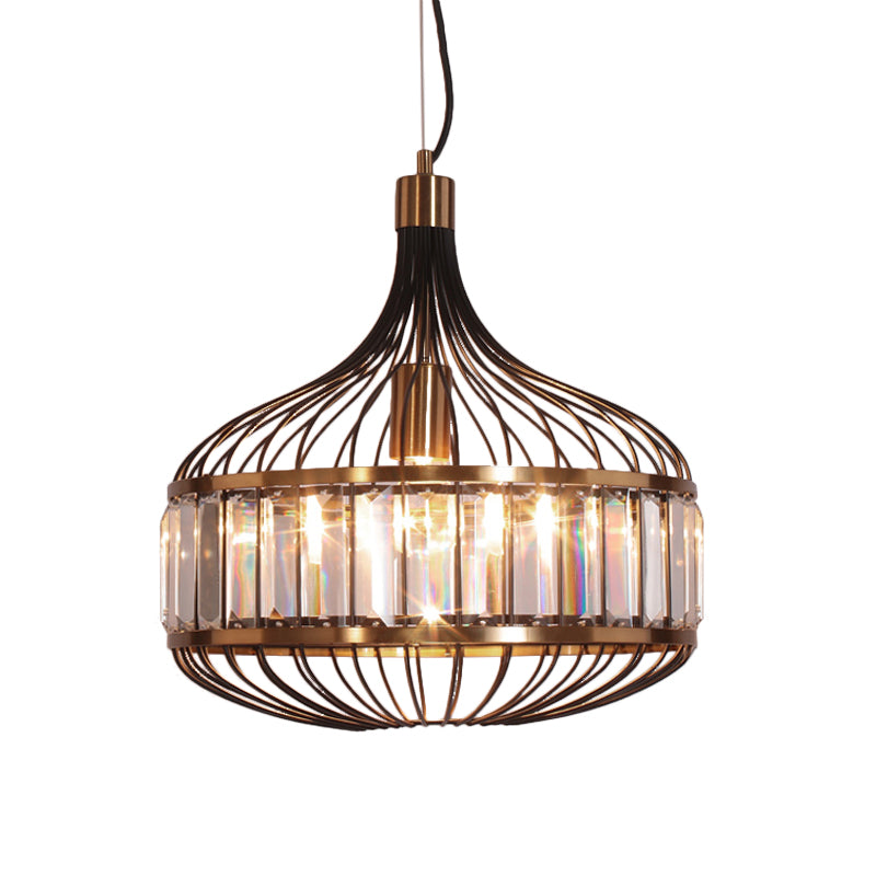 Lampe suspendue en fer à cage noire pour salon - Largeur de 12"/13"/14,5" pour une décoration traditionnelle