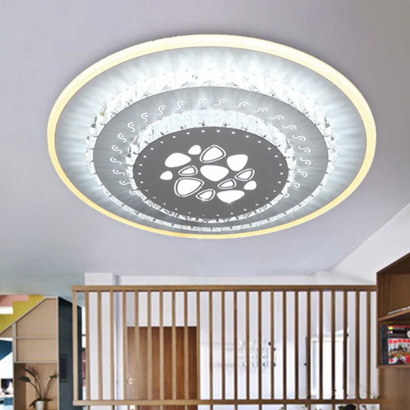 Modern Crystal Ceiling Mount LED Light Fixture for Bedroom - White, Loving Heart/Square/Rose Design with Warm/White/3 Color Light