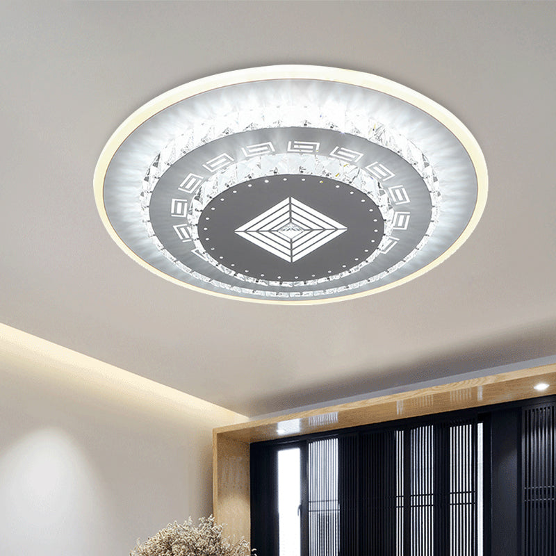 Modern Crystal Ceiling Mount LED Light Fixture for Bedroom - White, Loving Heart/Square/Rose Design with Warm/White/3 Color Light