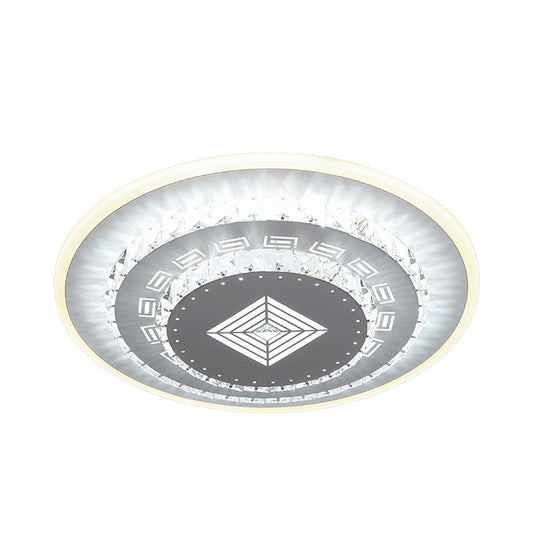 Modern Crystal Ceiling Mount Led Light Fixture For Bedroom - White Loving Heart/Square/Rose Design