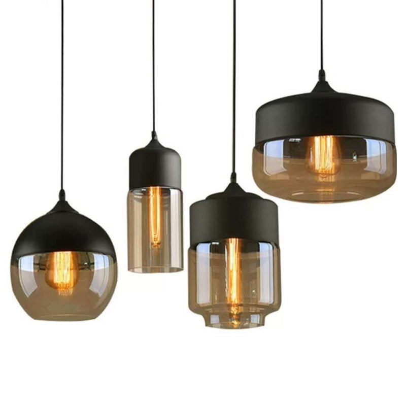1 lampe suspendue de style industriel rétro en verre pour restaurant