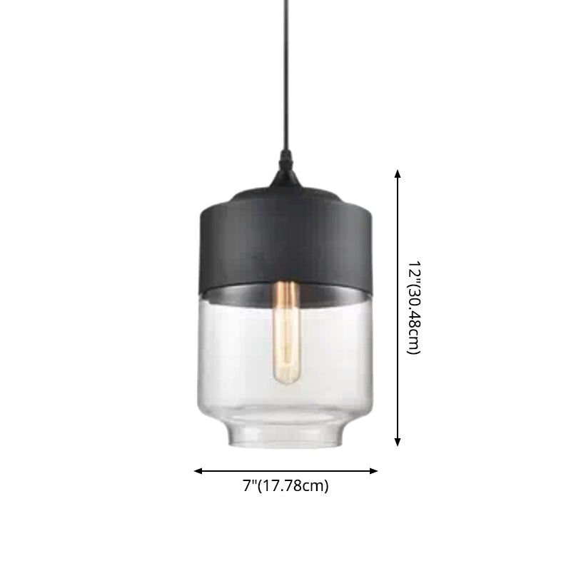 1 lampe suspendue de style industriel rétro en verre pour restaurant