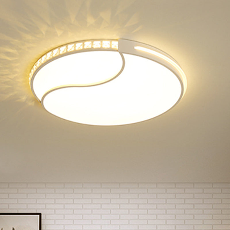 Plafonnier LED rond de qualité supérieure de 16,5 po/20,5 po/24,5 po avec lumière blanche chaude – Design élégant en acrylique
