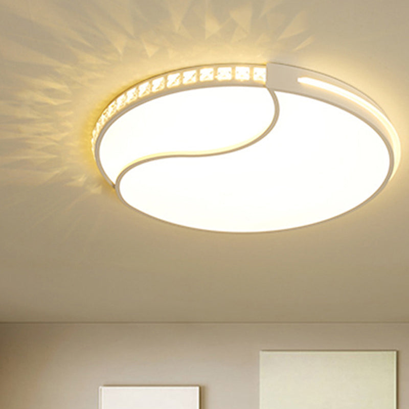 Plafonnier LED rond de qualité supérieure de 16,5 po/20,5 po/24,5 po avec lumière blanche chaude – Design élégant en acrylique