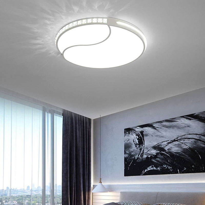 Plafonnier LED rond de qualité supérieure de 16,5 po/20,5 po/24,5 po avec lumière blanche chaude – Design élégant en acrylique