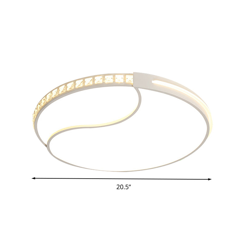 Plafonnier LED rond de qualité supérieure de 16,5 po/20,5 po/24,5 po avec lumière blanche chaude – Design élégant en acrylique
