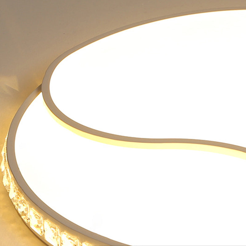 Plafonnier LED rond de qualité supérieure de 16,5 po/20,5 po/24,5 po avec lumière blanche chaude – Design élégant en acrylique