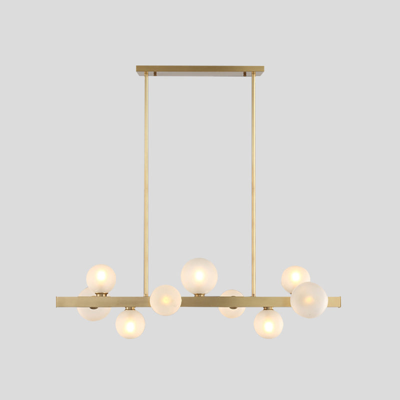 Gold Simplicity Globe Pendant Lamp: Frosted Glass Dining Room Island Lighting 9 /