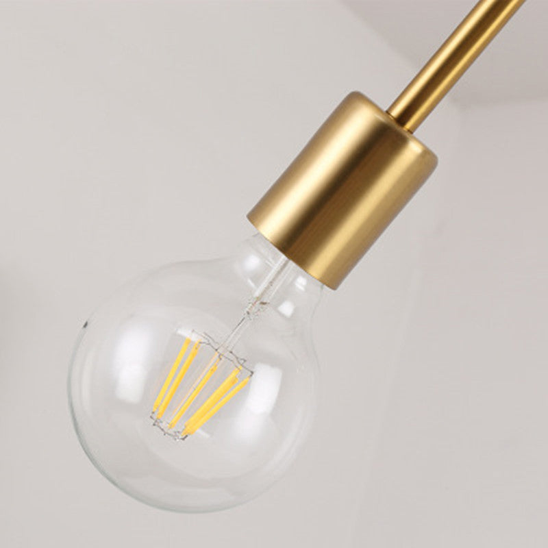 Modern Gold Molecular Chandelier 6-Light Sphere Glass Pendant Light For Living Room