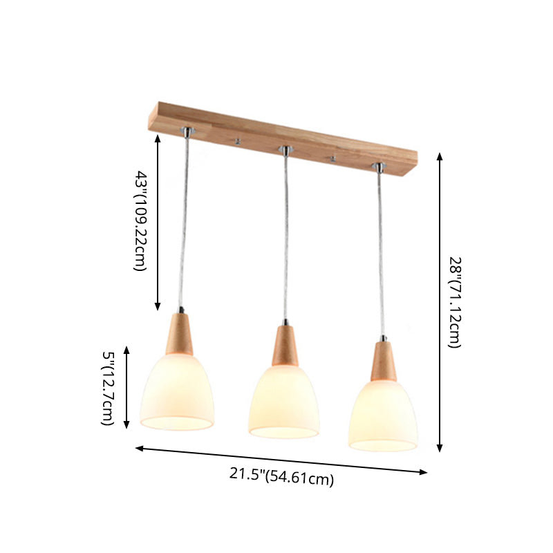 Modern White Glass Cone Pendant Ceiling Lights For Restaurants - Hanging Lighting