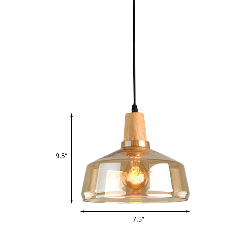 Kit de lampe suspendue moderne en verre ambré - 1 lampe, plusieurs tailles