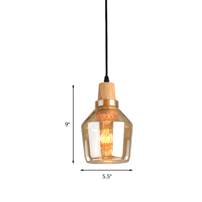 Kit de lampe suspendue moderne en verre ambré - 1 lampe, plusieurs tailles