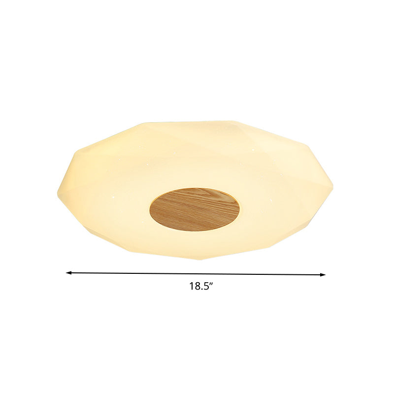 Modern Geometric Acrylic Flush Mount LED Light - 14.5"/18.5"/22.5" W - Warm/White/3 Color Light Options