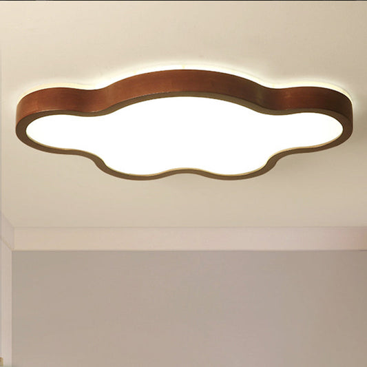 Modern Dark Brown Cloud Ceiling Lamp With Led Acrylic Flush Mount Lighting - 19.5/25 Width
