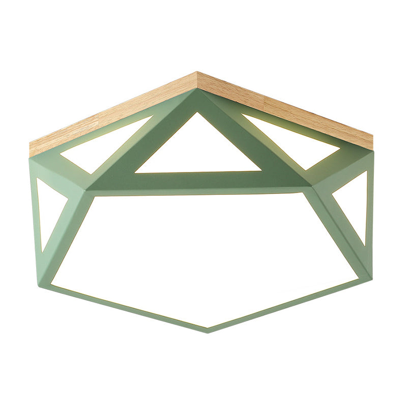 Geometric Acrylic LED Flush Light with Multiple Sizes and Color Options for Bedroom Ceiling - Modern and Stylish Design