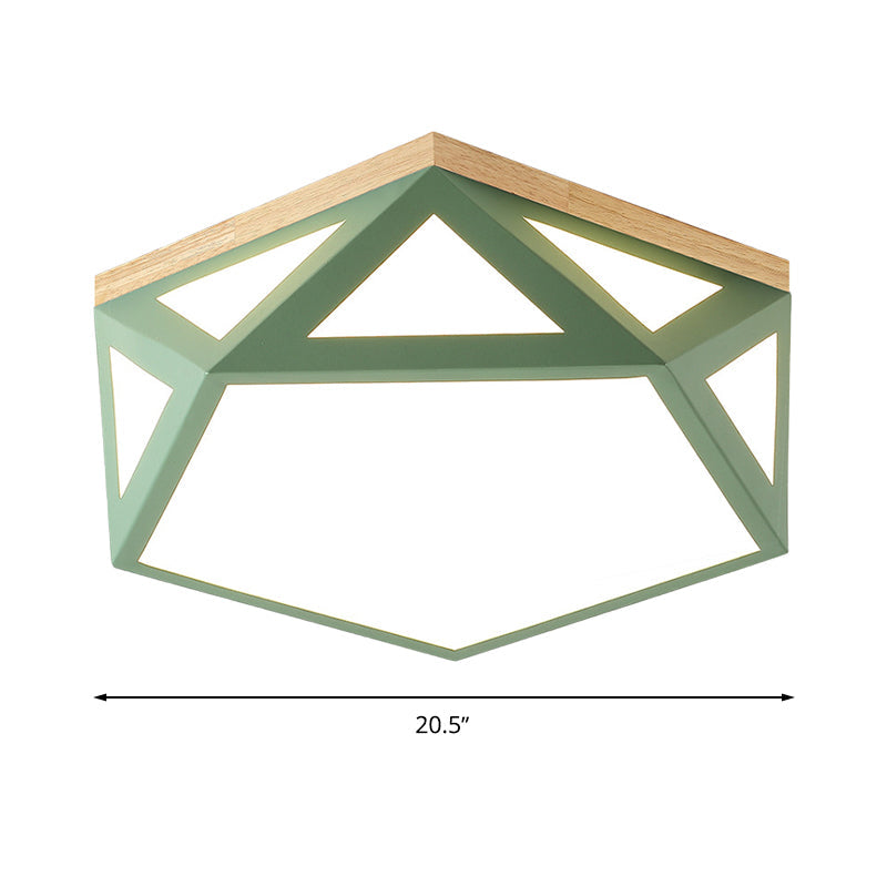 Geometric Acrylic Led Flush Light With Multiple Sizes And Color Options For Bedroom Ceiling - Modern