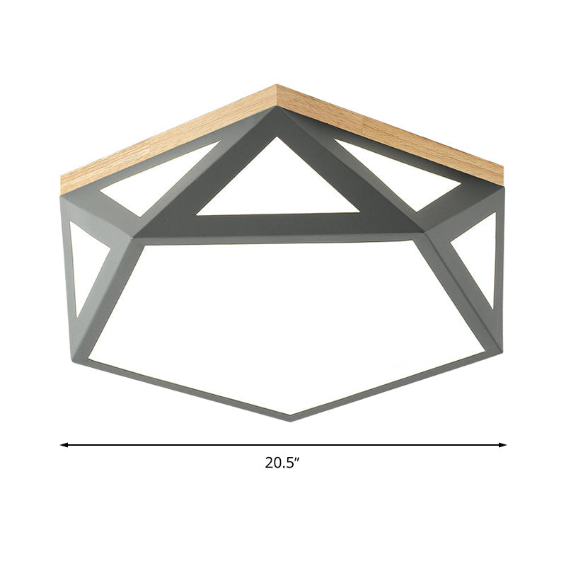 Geometric Acrylic Led Flush Light With Multiple Sizes And Color Options For Bedroom Ceiling - Modern