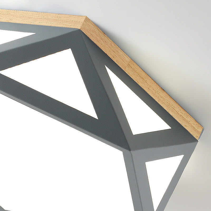 Geometric Acrylic Led Flush Light With Multiple Sizes And Color Options For Bedroom Ceiling - Modern