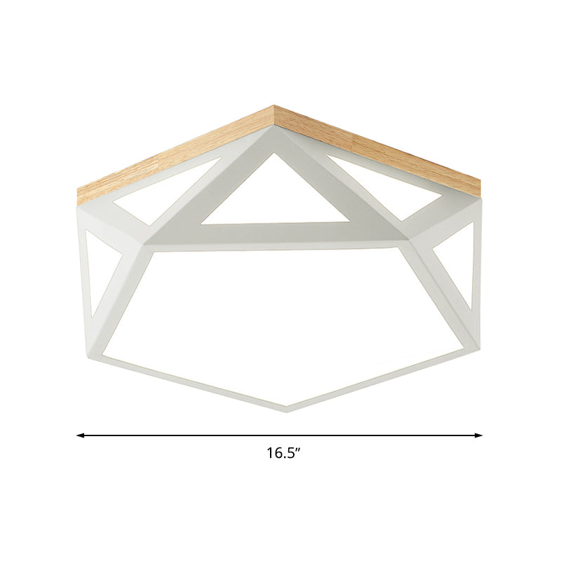 Geometric Acrylic LED Flush Light with Multiple Sizes and Color Options for Bedroom Ceiling - Modern and Stylish Design