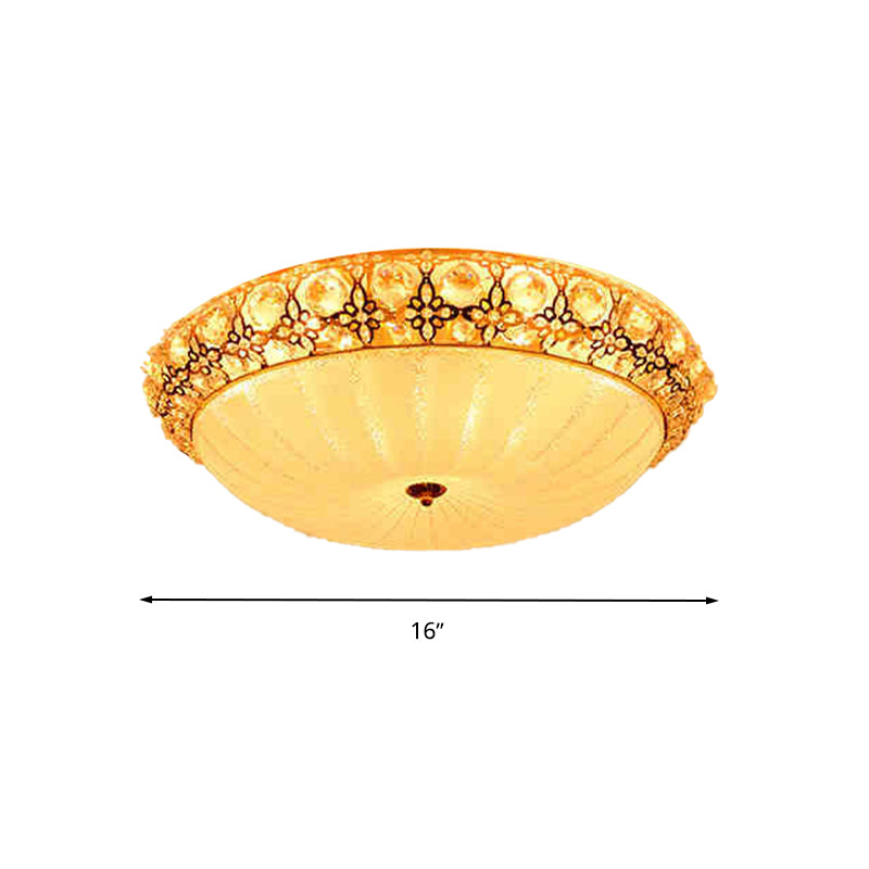Modern LED Flushmount Ceiling Light - White Dimple, Frosted Glass, 16"/19.5"/23.5" Dia - Warm/White Light