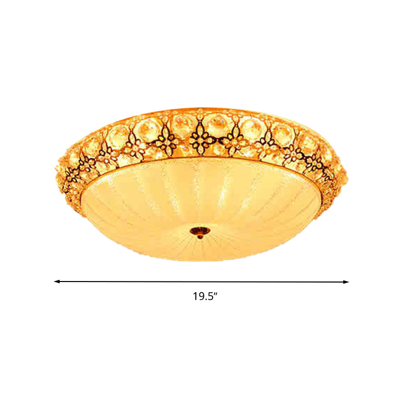 Modern LED Flushmount Ceiling Light - White Dimple, Frosted Glass, 16"/19.5"/23.5" Dia - Warm/White Light