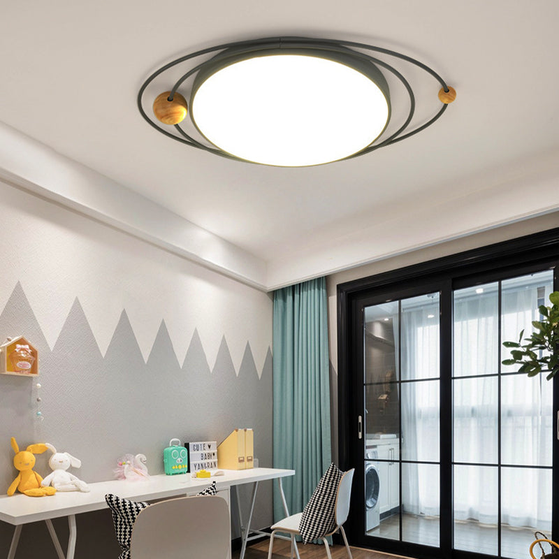 Modern Nordic Led Ceiling Lamp With Round Acrylic Design - 21/26/31 Gray/Green/White