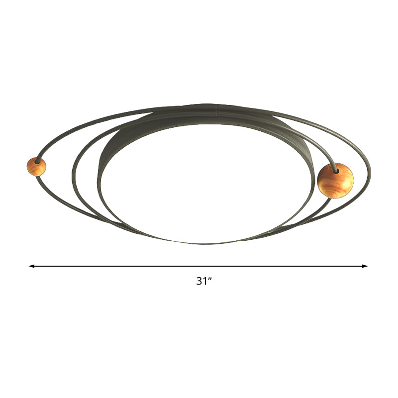 Modern Nordic LED Ceiling Lamp with Round Acrylic Design - 21"/26"/31" - Gray/Green/White - Warm/White/Natural Light