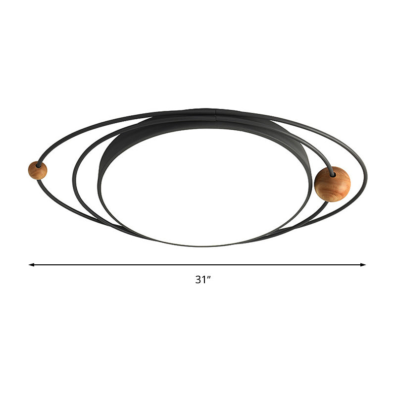 Modern Nordic Led Ceiling Lamp With Round Acrylic Design - 21/26/31 Gray/Green/White