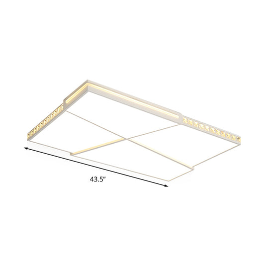 Modern K9 Crystal Led Flush Mount Ceiling Light With Remote Control Dimming White - Available In