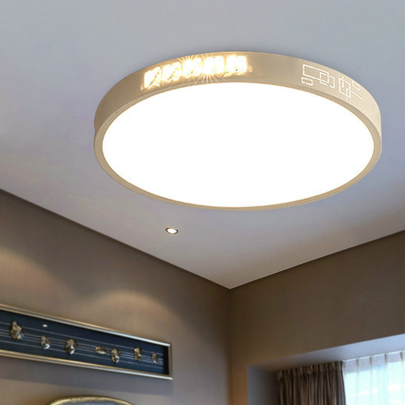 Flush Mounted LED Crystal Ceiling Light with Acrylic Shade - Rectangle/Round Options, 16"/19.5"/23.5" Wide