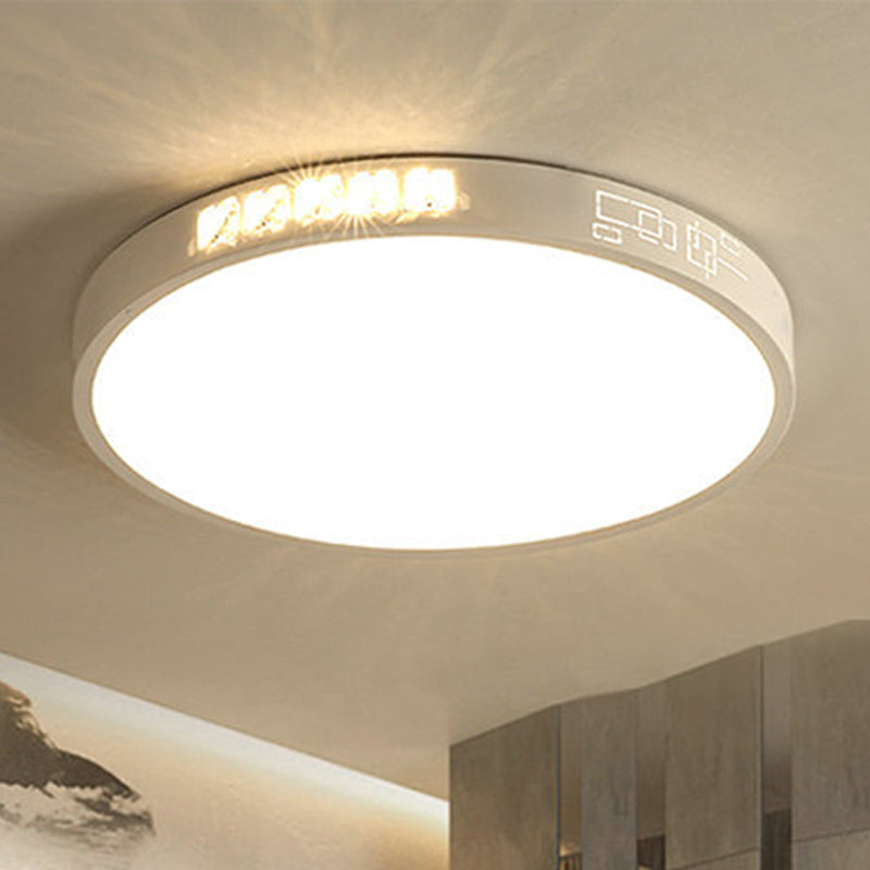 Flush Mounted LED Crystal Ceiling Light with Acrylic Shade - Rectangle/Round Options, 16"/19.5"/23.5" Wide