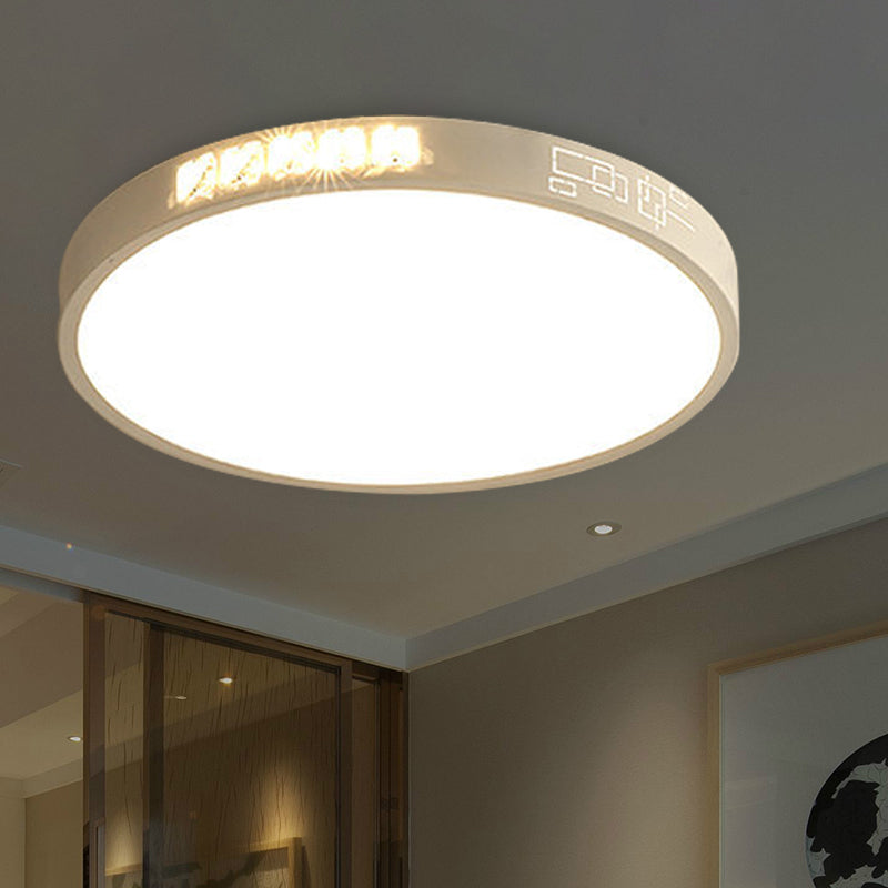 Flush Mounted LED Crystal Ceiling Light with Acrylic Shade - Rectangle/Round Options, 16"/19.5"/23.5" Wide