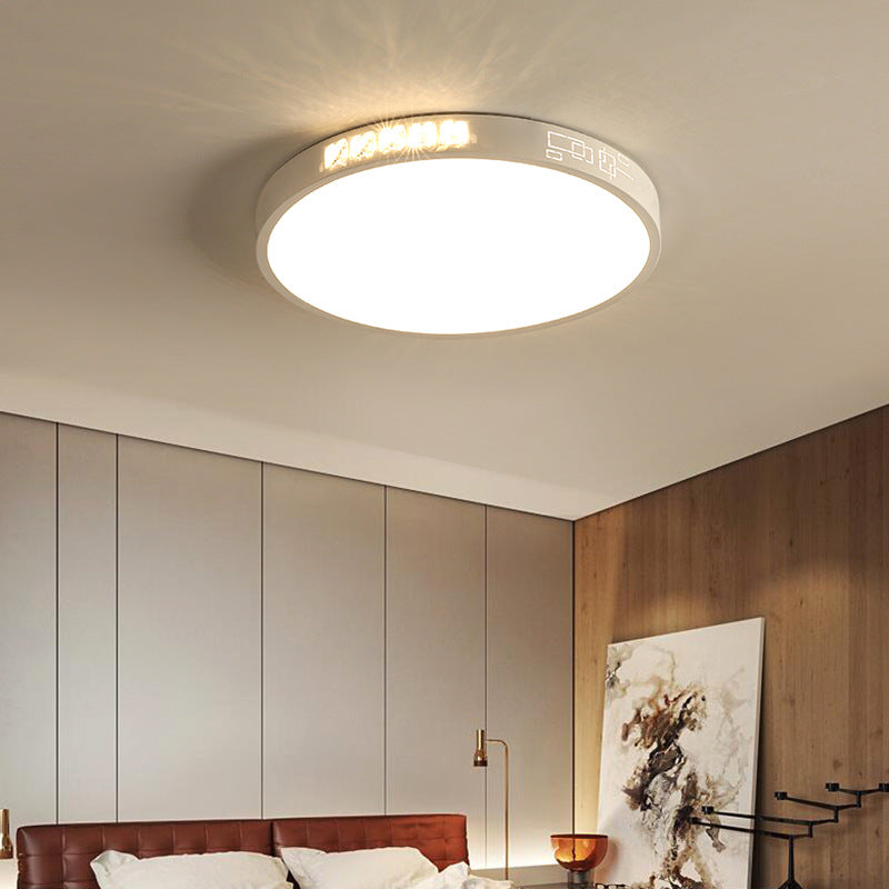 Flush Mounted LED Crystal Ceiling Light with Acrylic Shade - Rectangle/Round Options, 16"/19.5"/23.5" Wide
