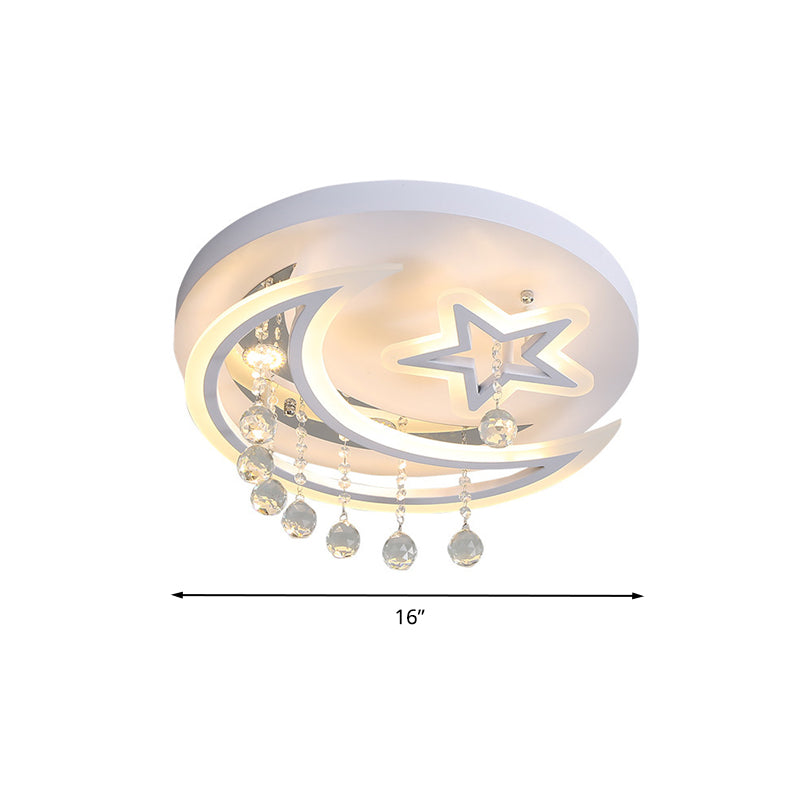 Modern Starry LED Ceiling Light in Warm/White for Bedroom- 16"/19.5" Diameter