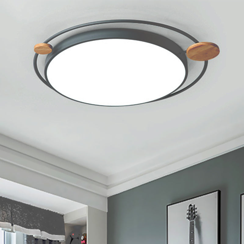 Modernist Round Ceiling Mounted LED Flush Light in Gray/White - Acrylic, Multiple Sizes, Natural/3 Color Light - Ideal for Bedroom