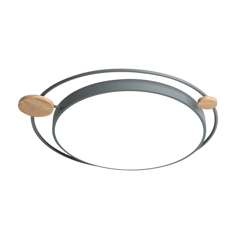 Modernist Round Ceiling Mounted LED Flush Light in Gray/White - Acrylic, Multiple Sizes, Natural/3 Color Light - Ideal for Bedroom