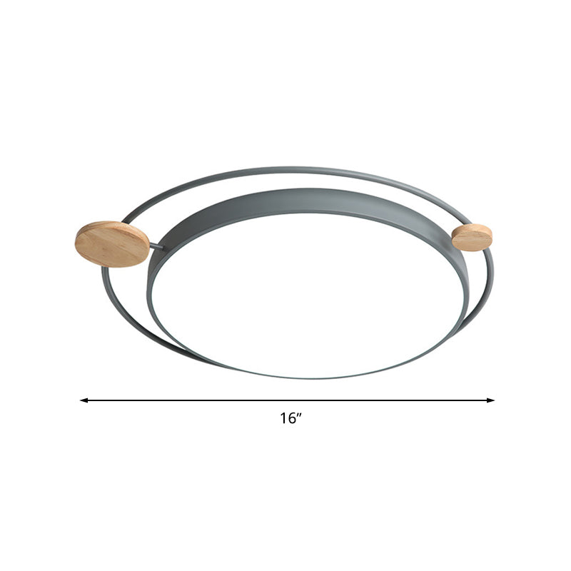 Modernist Round Ceiling Mounted LED Flush Light in Gray/White - Acrylic, Multiple Sizes, Natural/3 Color Light - Ideal for Bedroom