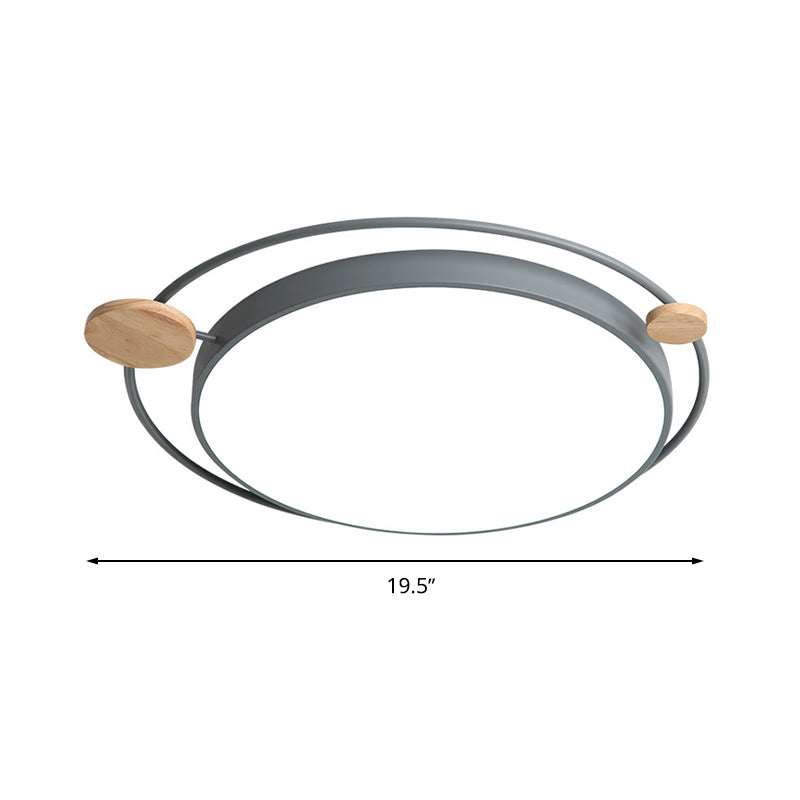 Modernist Round Ceiling Mounted LED Flush Light in Gray/White - Acrylic, Multiple Sizes, Natural/3 Color Light - Ideal for Bedroom